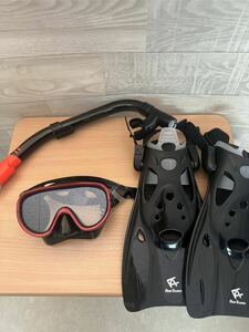  unused shuno-ke ring snorkel fins goggle leaf Tourer REEF TOURER set 