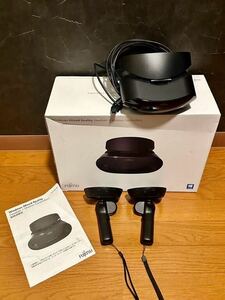 VR HMD 富士通windows mixed reality headset + motion controllers Windows 10ミックスドリアリティ　ヘッドマウント　PCVR MR