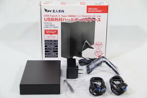 ケースほぼ新品　外付けハードディスク　4TB　玄人志向　GW3.5AM-SU3G2　(HDD=WD40EFRX Red取付)　黒色　USB3.2 Gen2　動作品