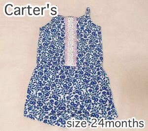 美品！ Carter's カーターズ 花柄 ロンパース サロペット ベビー服 子供服 海外ブランド 80〜90cm 24month