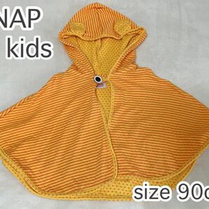 美品！エアコンなどの肌寒い時にも！ ANAP kids ポンチョ ケープ アナップ 子供服 耳付き 90cm アウター