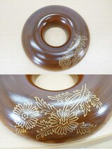 前ダ:美品【輪島塗】伝統工芸蒔絵師 秋峰造 欅 拭漆 蒔絵 法想華 正念珠入 共箱付 布着本堅地 美術漆器 天然木 ケヤキ 木工芸 ★送料無料_画像7