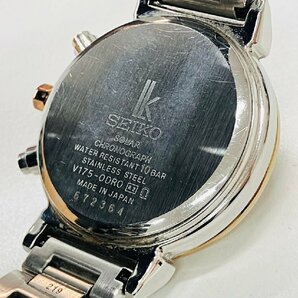 【送料無料】SEIKO/セイコー lk ルキア V175-0DR0 白文字盤 ソーラー電池 クロノグラフ 腕時計 SS ゴールド×シルバーカラー 動作未確認の画像2