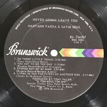 USオリジナル盤NM-美品！MARYANN FARRA & SATIN SOUL / NEVER GONNA LEAVE YOU on BRUNSWICK RECORDS レアソウルUS ORIGINAL PRESS_画像9