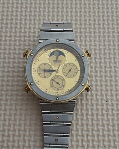 SEIKO 腕時計 7A48-7010 ムーンフェイズカレンダー クロノグラフ 自動巻き アナログ 時計 セイコー クォーツ コレクション メンズ