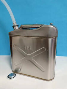 15L vertical diesel . kerosene gasoline tank kerosene can portable can stainless steel steel silver 