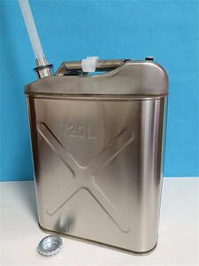 20L vertical diesel . kerosene gasoline tank kerosene can portable can stainless steel steel silver 