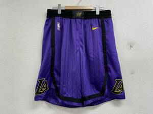 ナイキNIKE LA LAKERS 18-19 CITY EDITION SWINGMAN SHORTSショートパンツ★NBAショーツバスパン八村レブロン★N2437