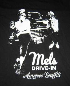 アメリカン・グラフィティ　American Graffiti　ウエイトレス　黒Tシャツ　M　コットン100％