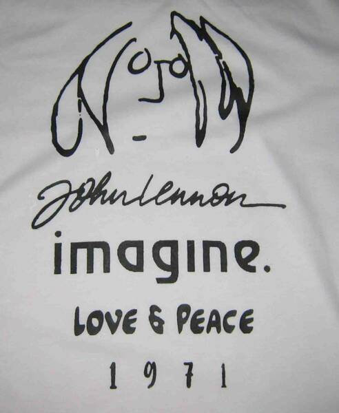 John Lennon　ジョン・レノン　　イマジン　◆　Tシャツ　　白地に黒　M .L.2L.3L の4サイズから選べます