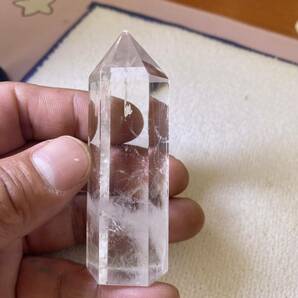 ブラジル産白い 水晶クラスター 能量六角柱　(幸運水晶原石)A09