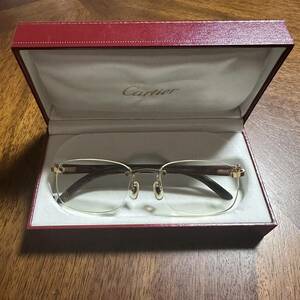 Cartier リムレス　サングラス　c decor ウッドメガネ