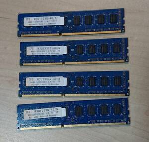 CFD製　W3U1333Q-4G（DDR3 PC3-10600 4GB）4枚セット