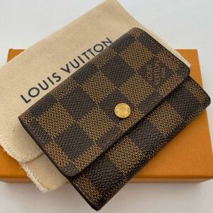 H0848【極美品】LOUIS VUITTON ベタつき剥がれなし！ルイ・ヴィトン　ダミエ　ポルトモネ プラ N61930 コインケース