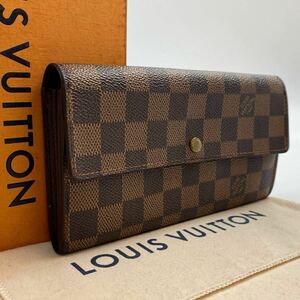 H870【美品】LOUIS VUITTON ルイヴィトン ポルトフォイユサラ N61734 ダミエ 二つ折り長財布 カード入れ×6