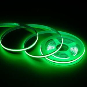 極薄 12V COB 面発光 LED テープライ グリーン 緑 5M 480連/m 8mm カット 色ムラなし 切断 柔軟 防水 チューブライト DD205