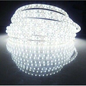 LED tape light white 12V 5M 3528SMD white base 600 ream waterproof cutting possible both sides tape attaching regular surface luminescence LED tape DD41