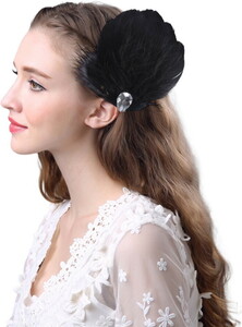  feather feather hair accessory [ black ] Bick corsage head dress hair ornament Dance ballet ba Rely nacy7-pa