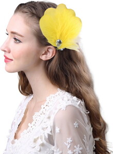  feather feather hair accessory [ yellow - Yahoo auc ] Bick corsage head dress hair ornament Dance ballet ba Rely nacy7-pa