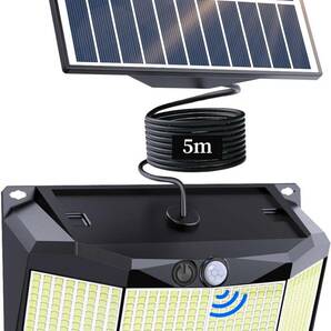 ソーラーライト 分離式センサーライト 4000ルーメン 576LED 屋外室内 強力 高感度人感センサー 太陽光発電 2800mAh大容量バッテリー の画像1