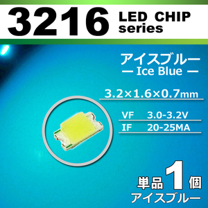 ３２１６ ＬＥＤ チップ アイスブルー １個 単品 バラ売り ＳＭＤ ＬＥＤ 打ち替え エアコンパネル メーターパネル