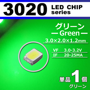 ３０２０ ＬＥＤ チップ グリーン １個 単品 バラ売り ＳＭＤ ＬＥＤ 打ち替え エアコンパネル メーターパネル