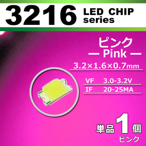 ３２１６ ＬＥＤ チップ ピンク １個 単品 バラ売り ＳＭＤ ＬＥＤ 打ち替え エアコンパネル メーターパネル