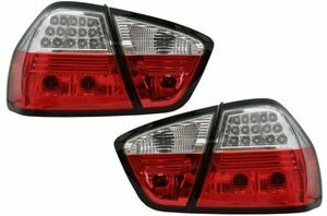 テールランプ LED レッド＆クリスタル BMW E90 2005～2008 3シリーズ セダン