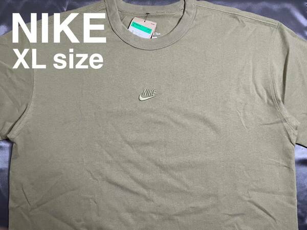 新品 XL NIKE ナイキ 刺繍ロゴ Tシャツ オリーブ シンプルT DO7393-276