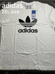 新品 2XL アディダス オリジナルス ロゴ Tシャツ 白黒 シンプルT CW0710