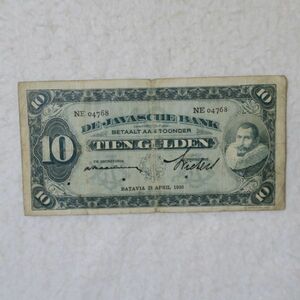 オランダ領東インド　１０グルデン紙幣　１９３０年
