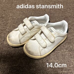 adidas スタンスミス　14.0 白×ネイビー