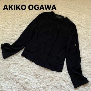 AKIKO OGAWAアキコオガワ薄手シルク95%ジャケットブラウスサイズ36