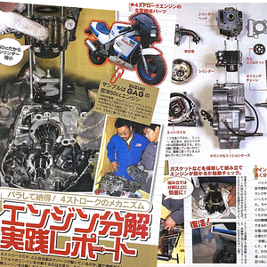 SUZUKI GAG50 エンジン 分解 実践レポート連載掲載 雑誌　　スズキ ギャグ50 GAG バラし　9ページ