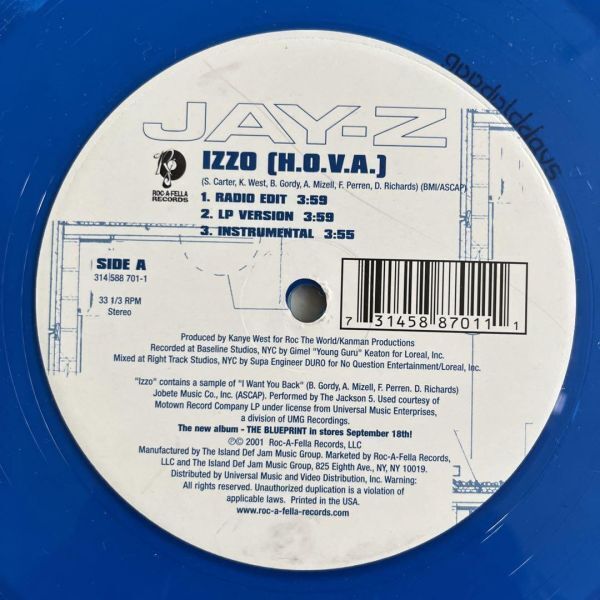 Jay-Z - Izzo (H.O.V.A) / You Don't Know (ブルーカラー盤/USオリジナル)