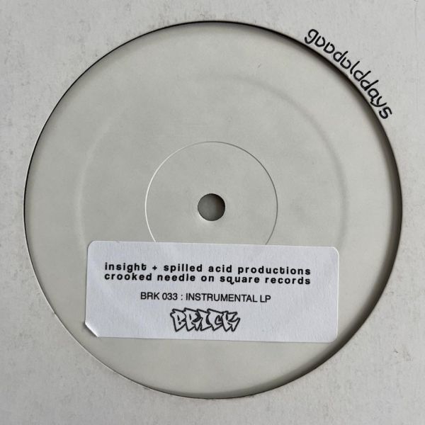 Insight + Spilled Acid Productions - Crooked Needle On A Square Record (インストアルバム/USオリジナル/プロモ/Promo)