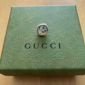  Gucci GG Inter locking серьги с одной стороны серебряный Ag925 печать 