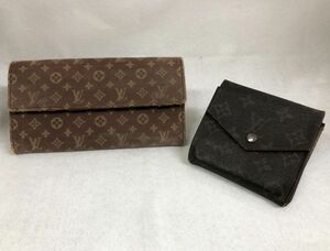 ジャンク品 Louis Vuitton 財布 2点 ルイヴィトン モノグラム 布 PVC 三つ折り 長財布 ウォレット 203623