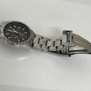 作動未確認 SEIKO セイコー 腕時計 7T92-0DW0 クロノグラフ クオーツ 10気圧防水 アナログ ブラック シルバー ウォッチ 不動 202532の画像10