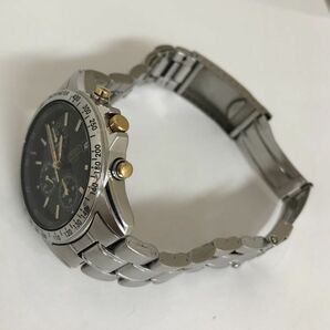 作動未確認 SEIKO セイコー 腕時計 7T92-0DW0 クロノグラフ クオーツ 10気圧防水 アナログ ブラック シルバー ウォッチ 不動 202532の画像6