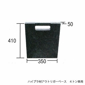 【送料無料】 耐荷重 4ｔアウトリガーベース ハイプラ材 410mm×350mm×50mm 道路のアスファルト保護 工具 工場 足場 保護