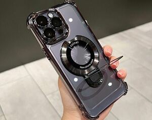 iPhone ケース 新品 スマホケース ブラック 韓国 純正 シリコン 15 pro かわいい カバー レンズ 保護 MagSafe充電 クリアケース 透明