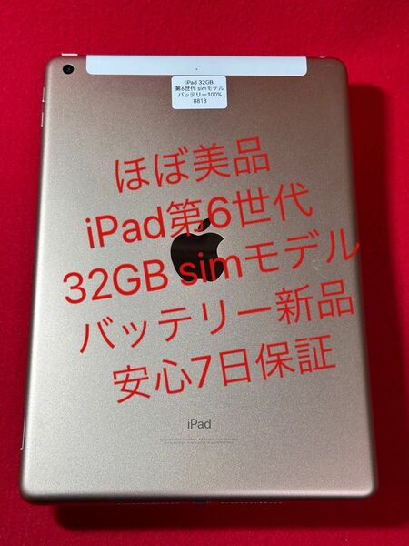 iPad第6世代 32GB simモデル　バッテリー100%
