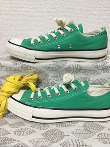 ◎美品 送料込 23.5 コンバース CONVERSE 緑 スニーカー 05 0530