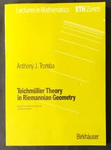 ■英語数学洋書 リーマン幾何学におけるタイヒミュラー理論【Teichmller Theory in Riemannian Geometry】Anthony J. Tromba著 Birkhauser_画像1