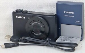 S◎中古品◎コンパクトデジタルカメラ『PowerShot S110』 キャノン ブラック CANON ZOOM LENS 5× IS 5.2-26.0mm 1:2.0-5.9 ※欠品あり