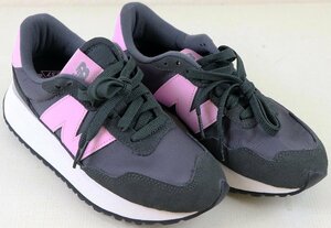 S♪中古品♪スニーカー 『B WS237YA (ブラック×ピンク) 24cm』 New Balance レディース ランニングシューズ スエード/ナイロンアッパー NB