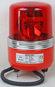 S◎未使用品◎小型回転灯『パトライト SKH-24EA-R』 PATLITE カラー:赤 定格電圧:24V DC 電源線長さ:300mm 小型モータ採用 日本製