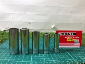 中古品 ★Snap-on スナップオン 3/8dr ディープソケット SFSM19,17,15,13,11 ※5個セット 自動車 .メンテナンス. ITID7QARP1BQ