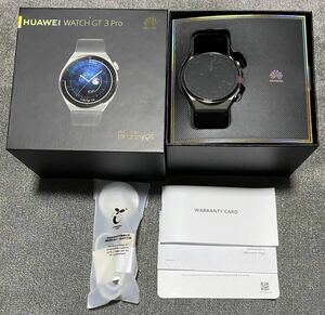 【美品】スマートウォッチ HUAWEI WATCH GT 3 Pro 46mm チタンケース サファイアガラス　専用替えバンド&ガラス保護シール付き